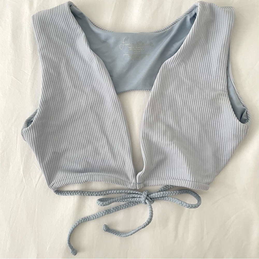 Frankie’s Bikinis Light Blue Bikini Top